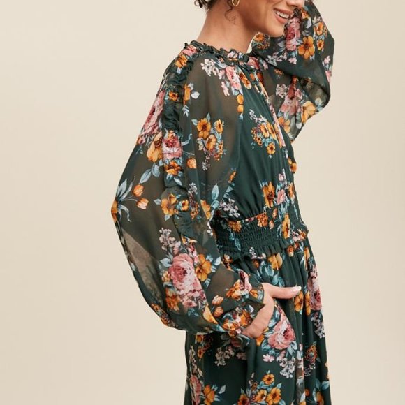 Amapola Floral Ruffled Chiffon Dress - Picture 5 of 11